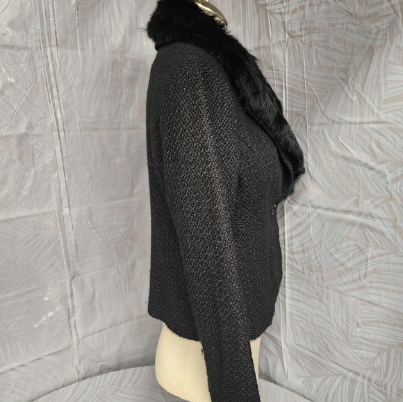 Mur Mur - Black Fur Trimmed Jacket - Size M - Picture 4 of 5